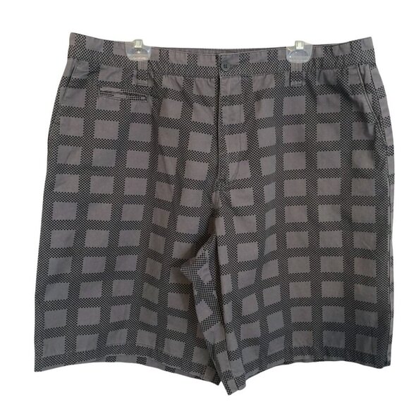 Vintage Nevada Mens 42 Classic Shorts  Grey with Black squares - Picture 1 of 10